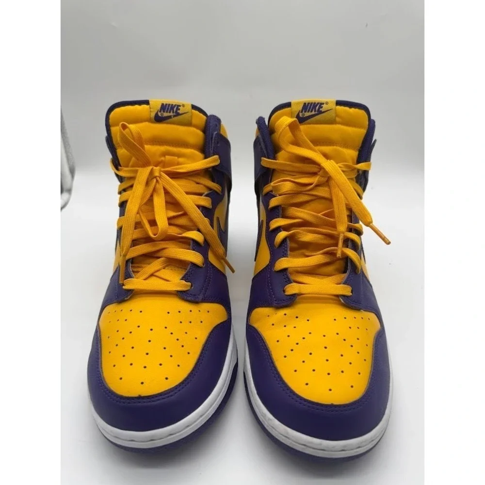 Nike Dunk High Retro Lakers Court Purple University Gold DD1399-500‎ Mens 13